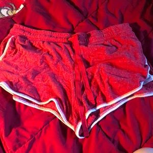 Red athletic shorts size XL